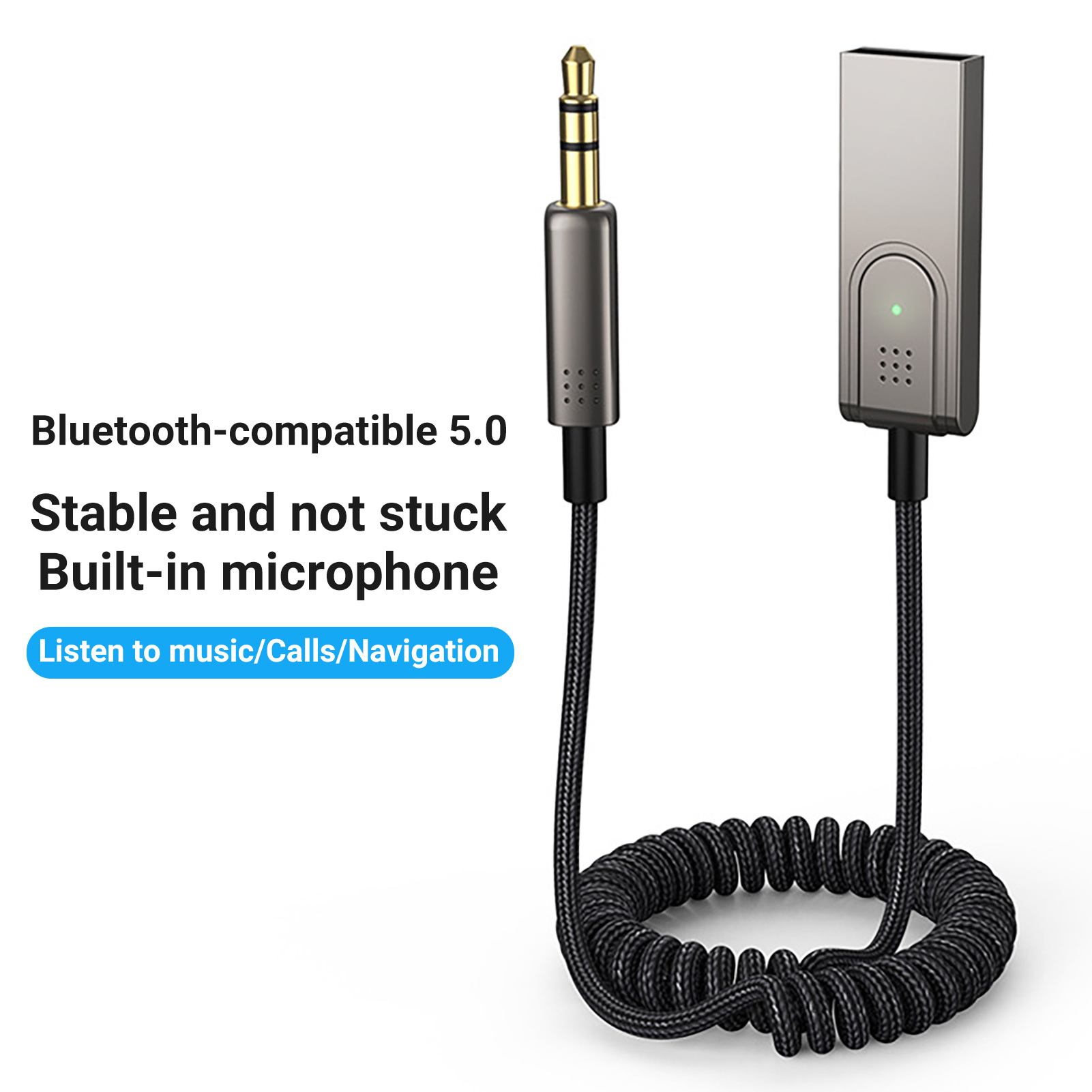 Adaptateur Bluetooth Dongle Compatible Bluetooth Clear Sound Quality Sound Praticiable Audio Aux